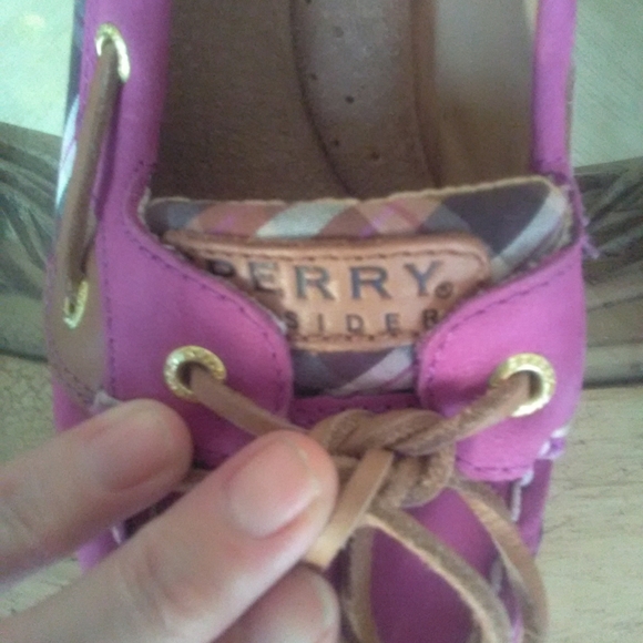 BNWOT PINK SPERRY TOP SIDERS HIGH HEELS (WEDGES) OMG ADORABLE! SZ. 8 M LEATHER - Picture 10 of 12